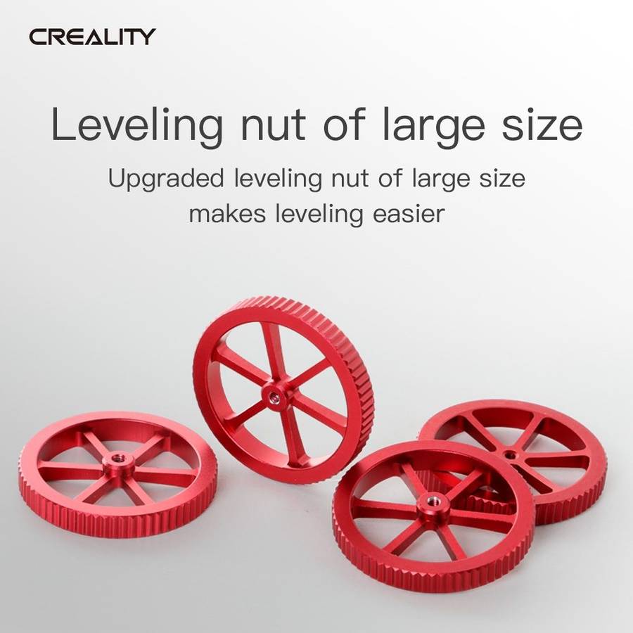 Creality Metal Red Hand Screwed Leveling Nut for Ender-3 / Ender-3 Pro / Ender-3 V2 / CR ... (Red)