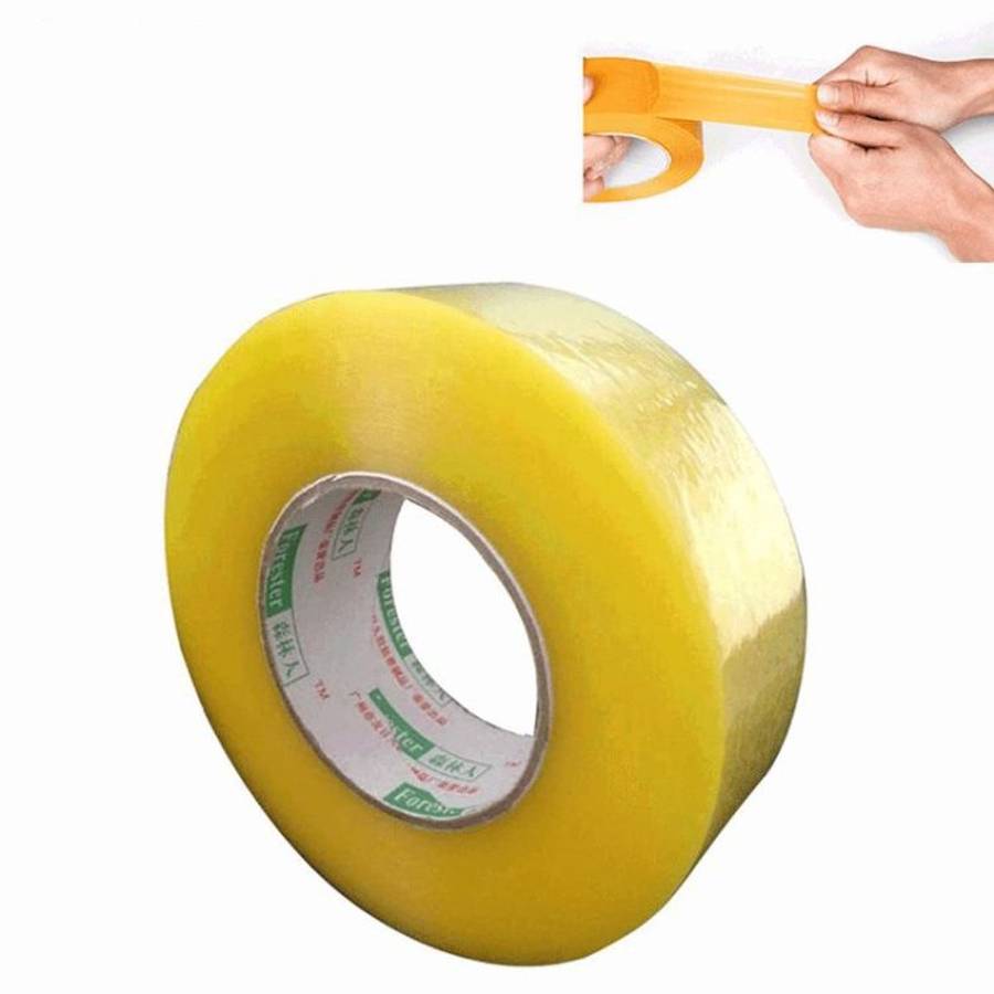 55mm Width 32mm Thickness Package Sealing Packing Tape Roll Sticker(Transparent Yellow)