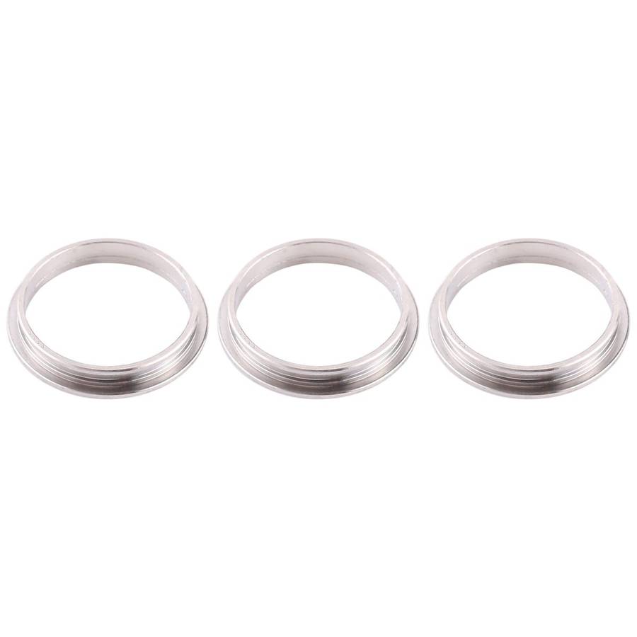 3 PCS Rear Camera Glass Lens Metal Protector Hoop Ring for iPhone 12 Pro Max(Silver)