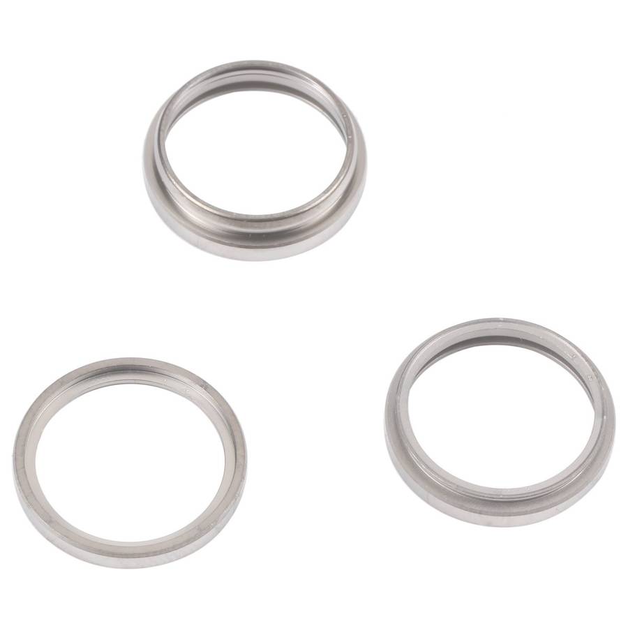 For iPhone 14 Pro Max 3PCS Rear Camera Glass Lens Metal Outside Protector Hoop Ring(Silver)