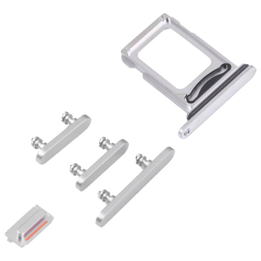 SIM Card Tray + SIM Card Tray + Side Keys for iPhone 14 Pro Max (Silver)