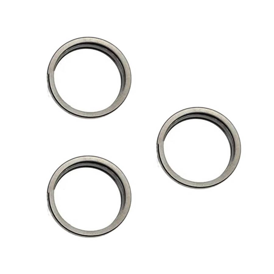For iPhone 15 Pro / 15 Pro Max 3pcs/set Rear Camera Glass Lens Metal Outside Protector ... (Gold)