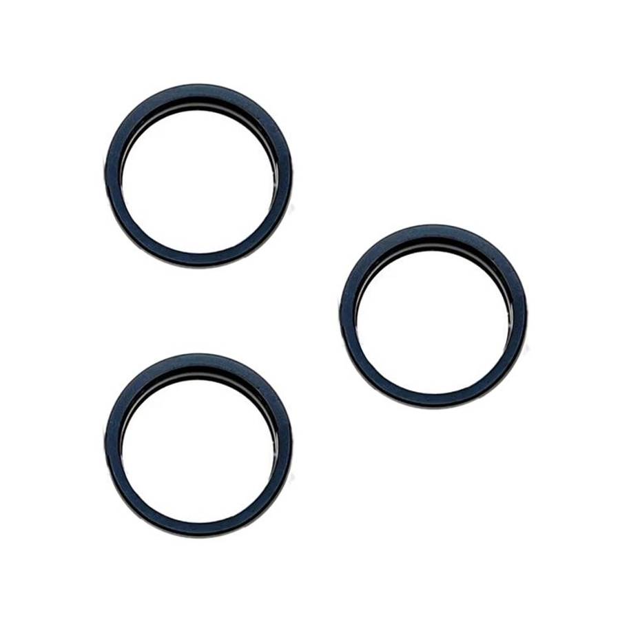 For iPhone 15 Pro / 15 Pro Max 3pcs/set Rear Camera Glass Lens Metal Outside Protector ... (Blue)