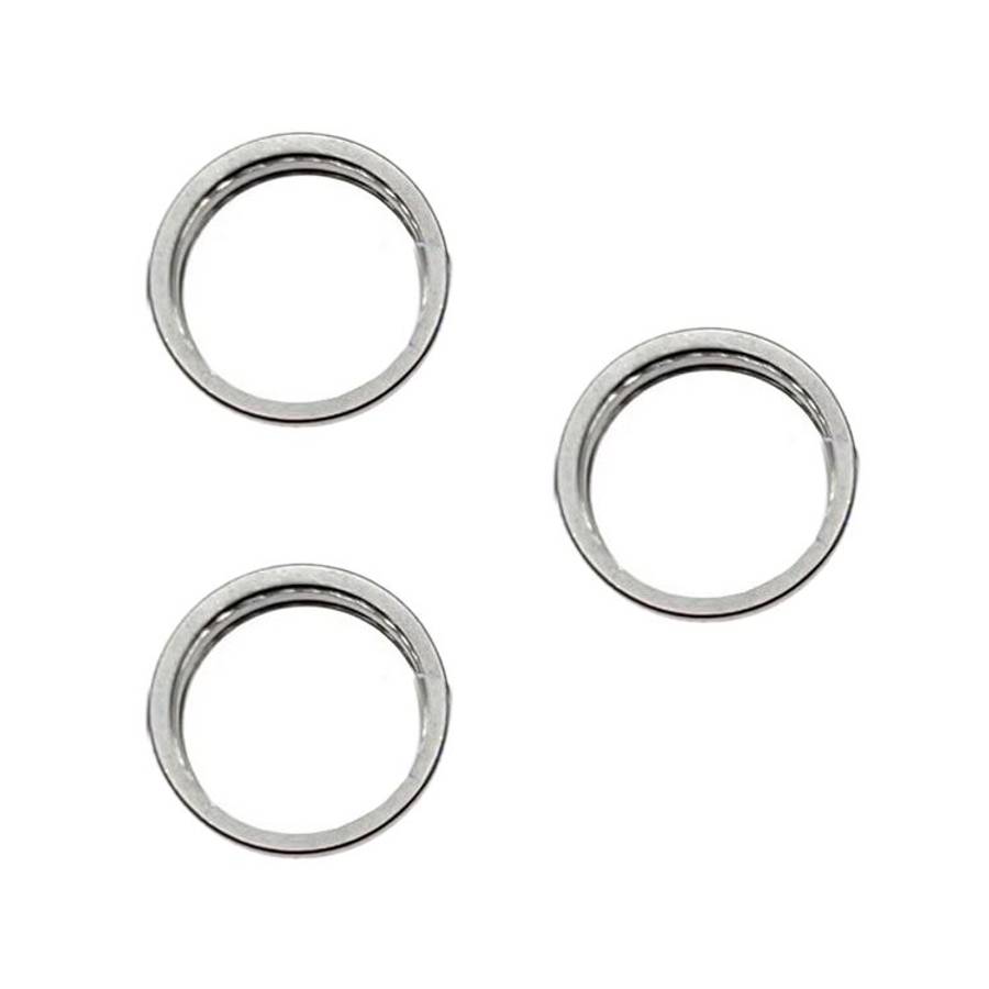 For iPhone 15 Pro / 15 Pro Max 3pcs/set Rear Camera Glass Lens Metal Outside Protector ... (White)