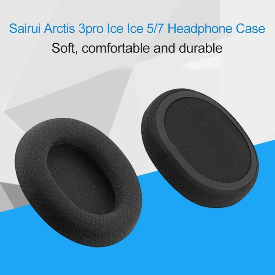 1 Pair Leather Sponge Protective Case for Steelseries Arctis 3 Pro / Ice 5 / Ice 7 Hea ... (White)