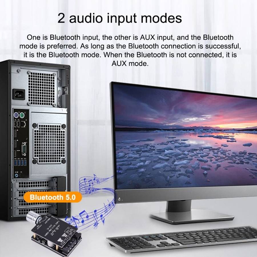 ZK-502L Bluetooth 5.0 12/24V Wireless Stereo Audio Digital Power Amplifier Board 50Wx2 Bluetooth A