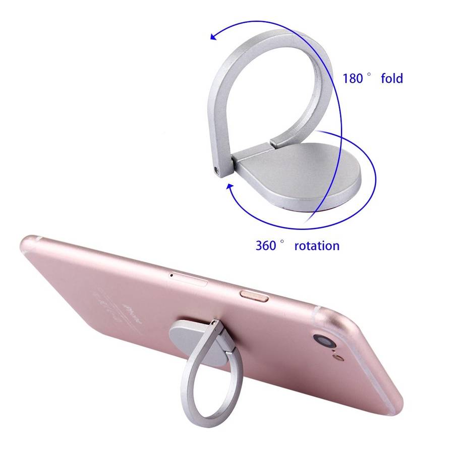 Universal 360 Degree Rotation Drops of water Style Ring Phone Holder Stand(Silver)