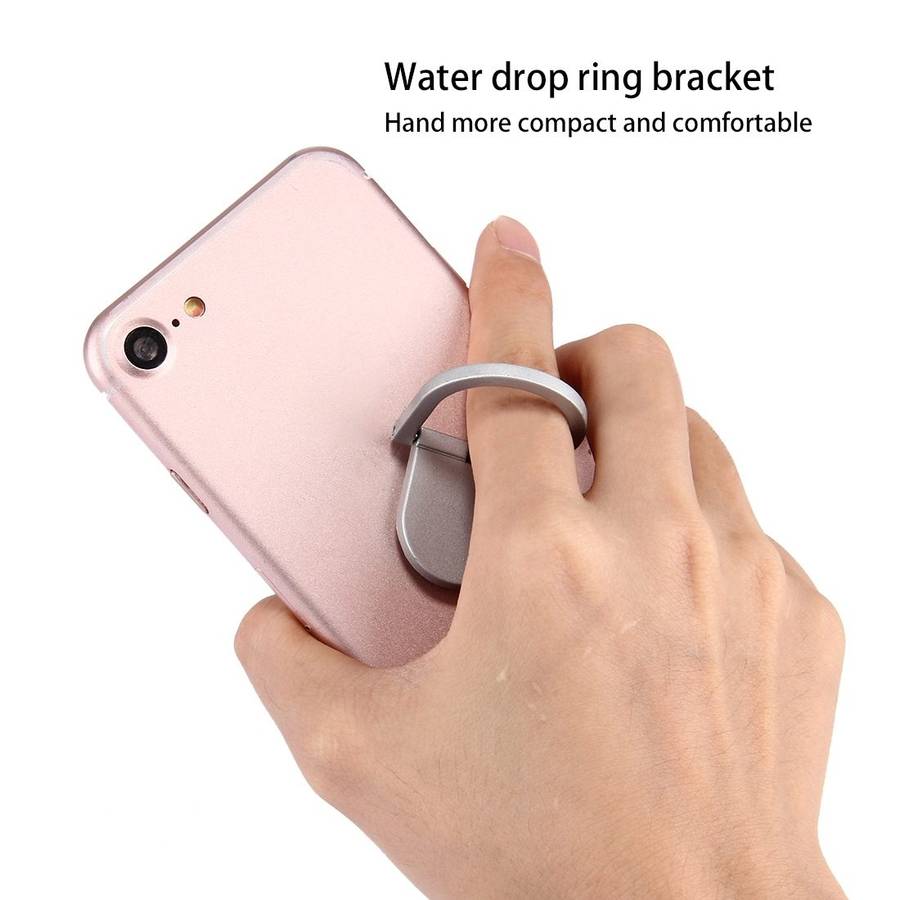 Universal 360 Degree Rotation Drops of water Style Ring Phone Holder Stand(Silver)