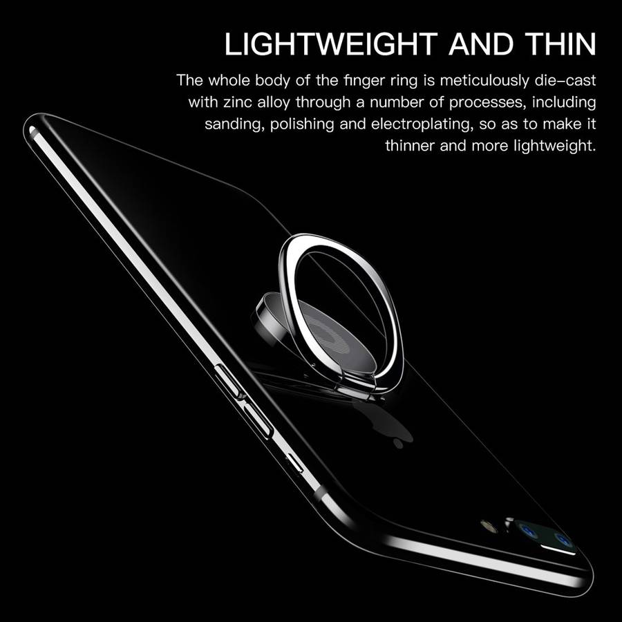 2pcs Universal 360 Degrees Rotatable Privity Metal Ring Holder Bracket for iPhone, Sa ... (Silver)
