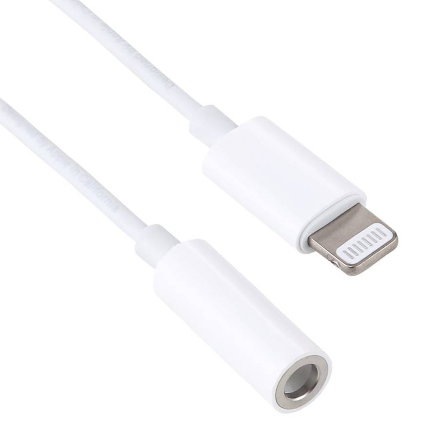 8 Pin 3.5mm Earphone Audio Adapter, Line Length: 8cm(White)