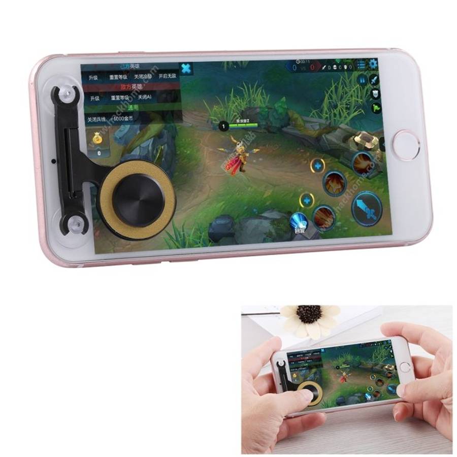 Q9 Direct Mobile Games Joystick Artifact Hand Travel Button Sucker for iPhone, Android ... (Gold)