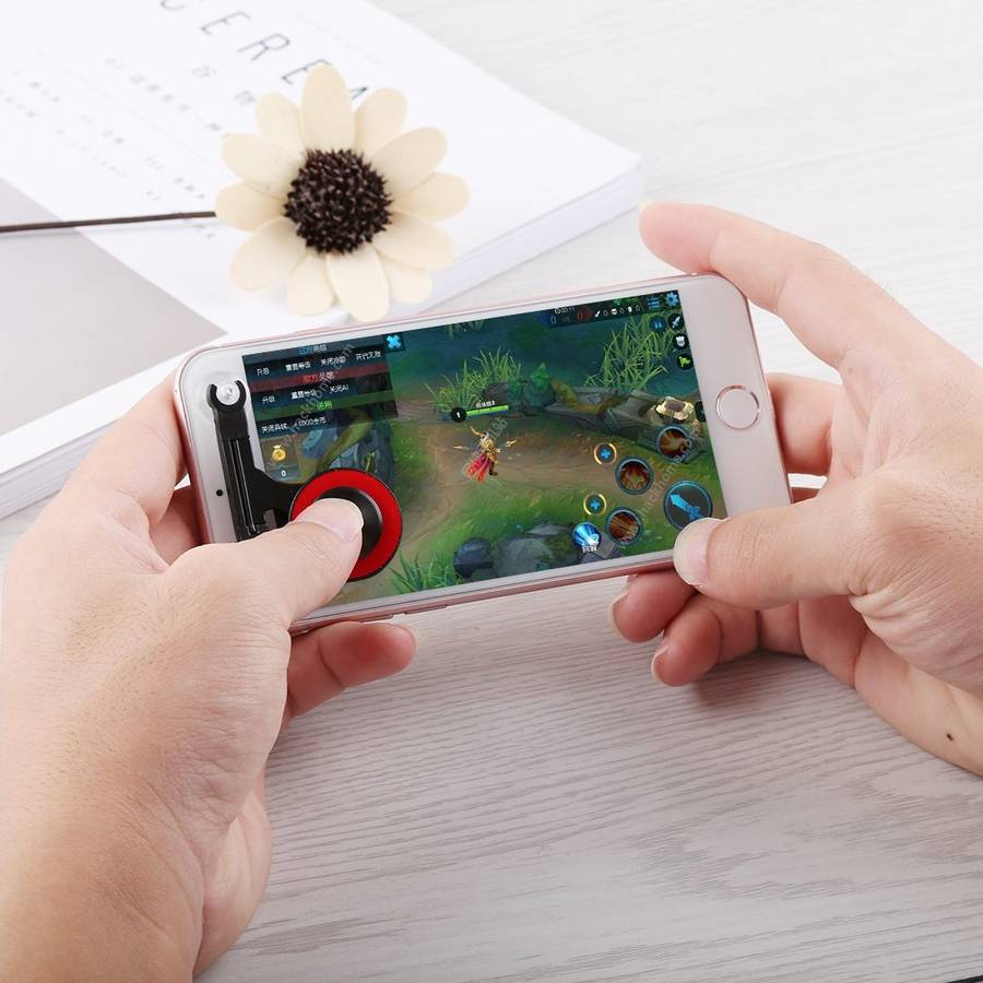 Q9 Direct Mobile Games Joystick Artifact Hand Travel Button Sucker for iPhone, Android P ... (Red)