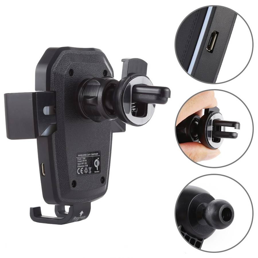 K81 10W QI Universal Rotating Gravity Induction Car Wireless Charging Mobile Phone Holder with Suc