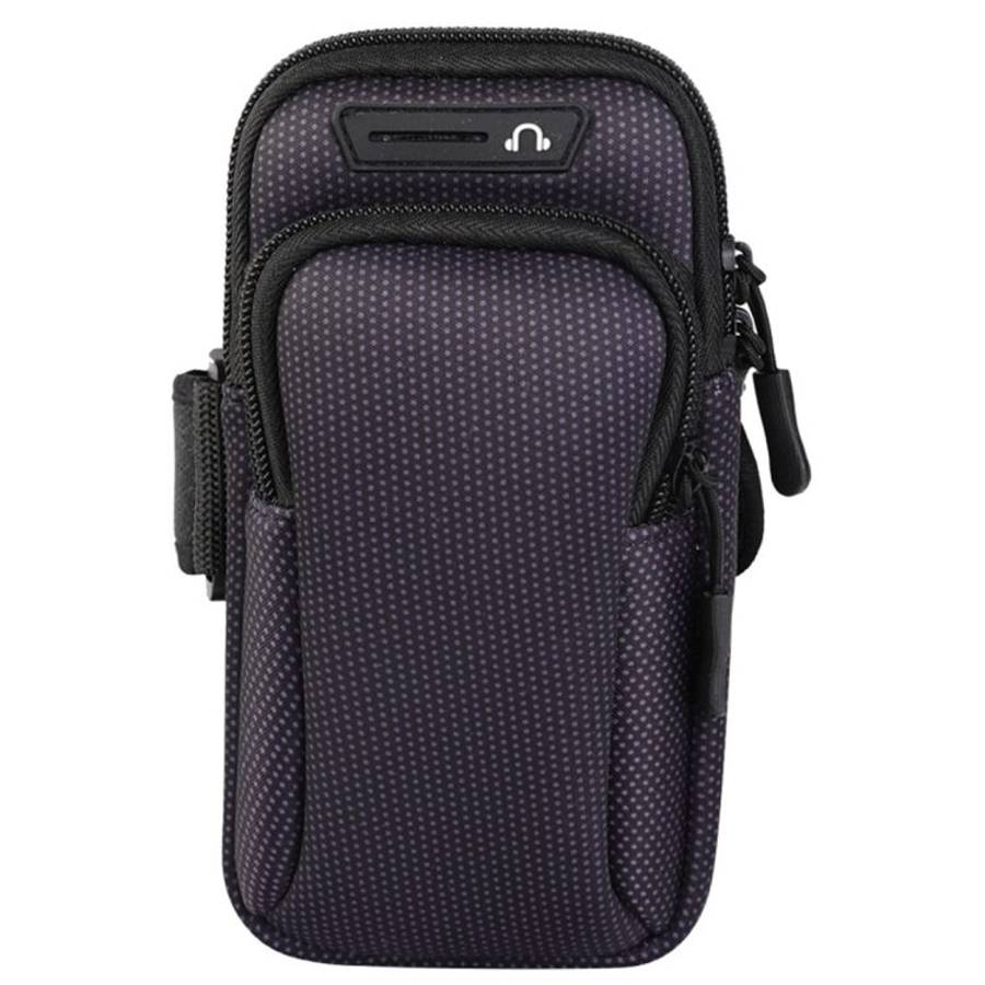 Multi-functional Universal Double Layer Zipper Sport Arm Case Phone Bag with Earphone ... (Black)