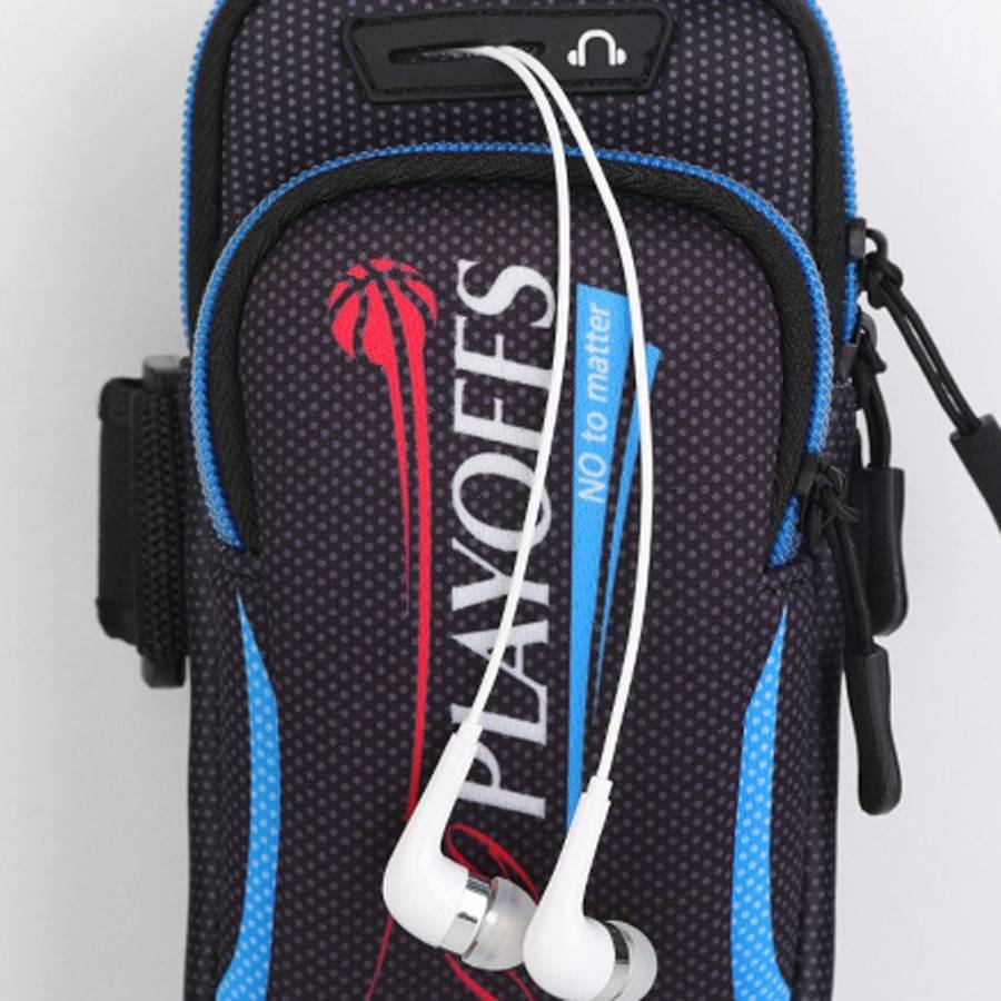 Multi-functional Universal Double Layer Zipper Sport Arm Case Phone Bag with Earphone ... (Black)