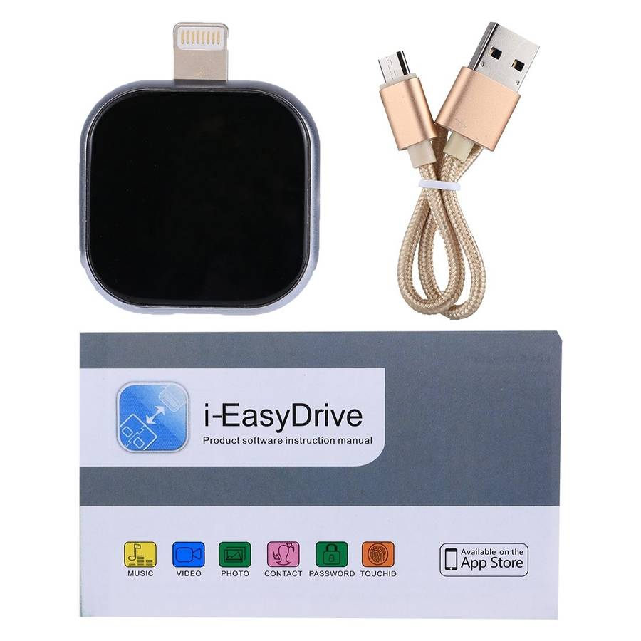 RQW-18S 8 Pin 128GB Multi-functional Flash Disk Drive with USB / Micro USB to Micro US ... (Black)