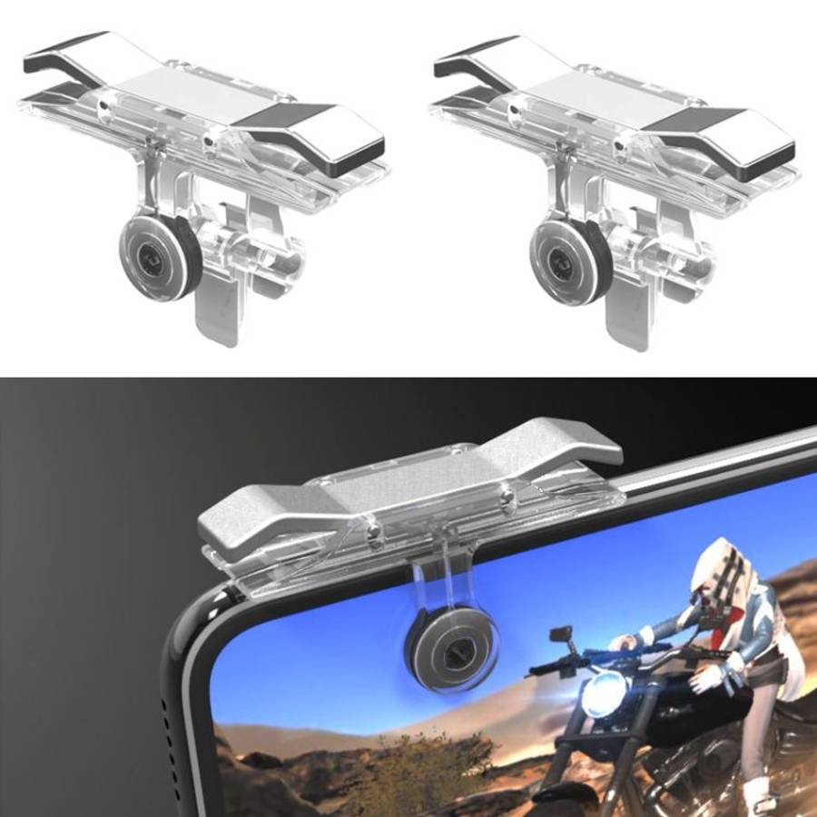 E9 Alloy Press Eat Chicken Mobile Phone Trigger Shooting Controller Button Handle (Silver)