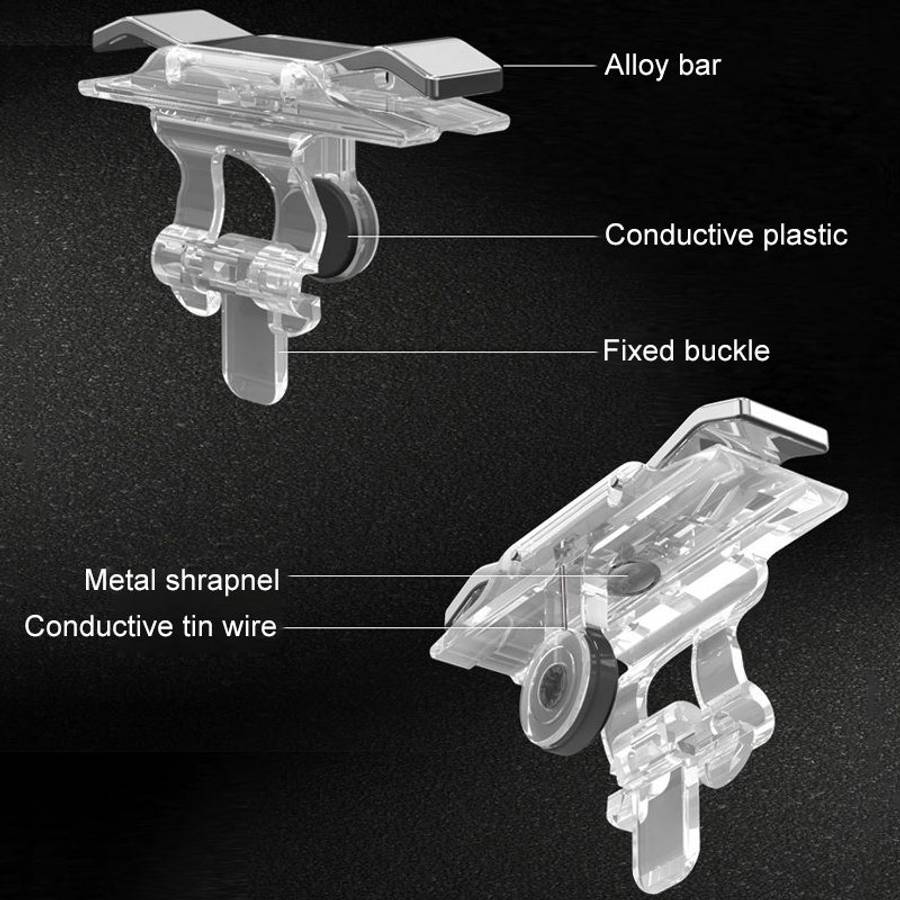 E9 Alloy Press Eat Chicken Mobile Phone Trigger Shooting Controller Button Handle (Silver)