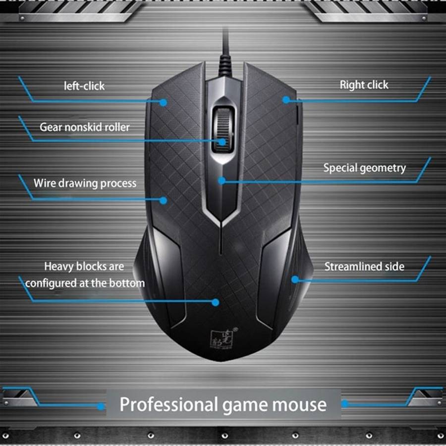 Chasing Leopard 129 USB Universal Wired Optical Gaming Mouse with Counter Weight, Leng ... (Black)