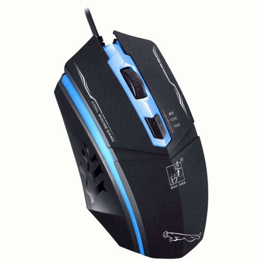 Chasing Leopard 199 USB 1600DPI Three-speed Adjustable LED Backlight Wired Optical Gam ... (Black)