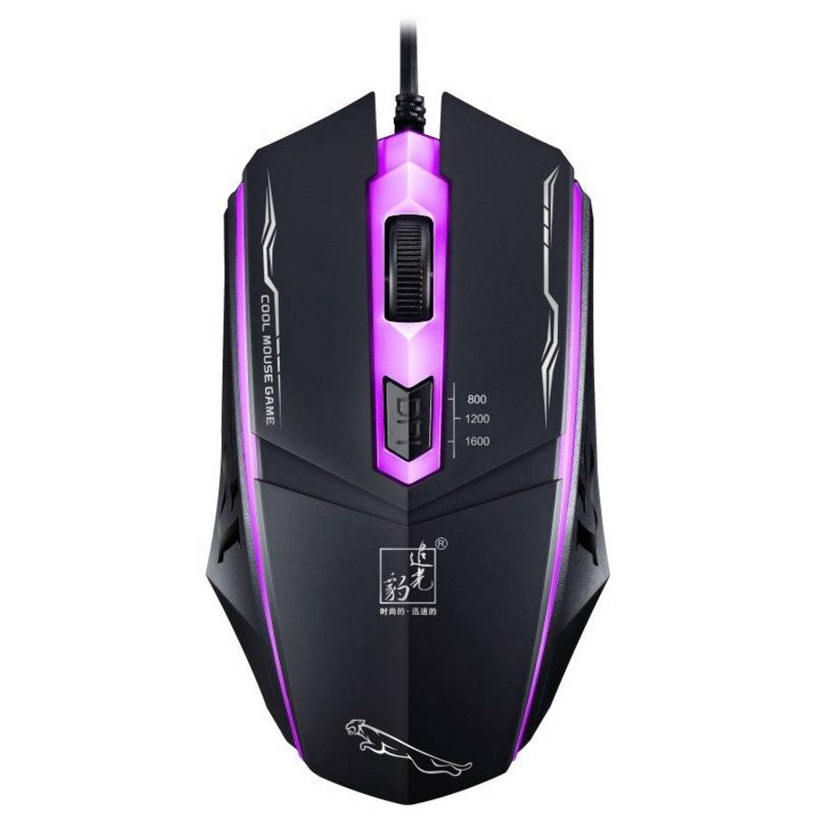 Chasing Leopard 199 USB 1600DPI Three-speed Adjustable LED Backlight Wired Optical Gam ... (Black)