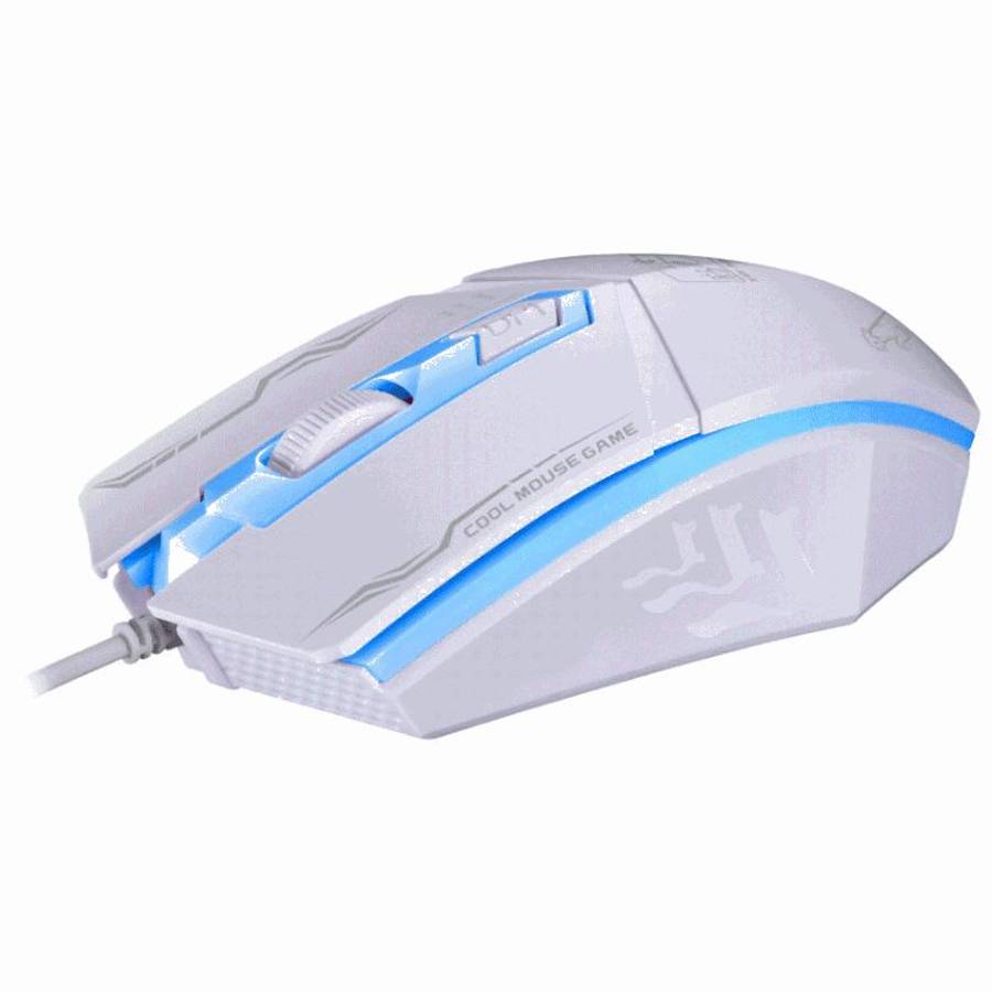Chasing Leopard 199 USB 1600DPI Three-speed Adjustable LED Backlight Wired Optical Gam ... (White)
