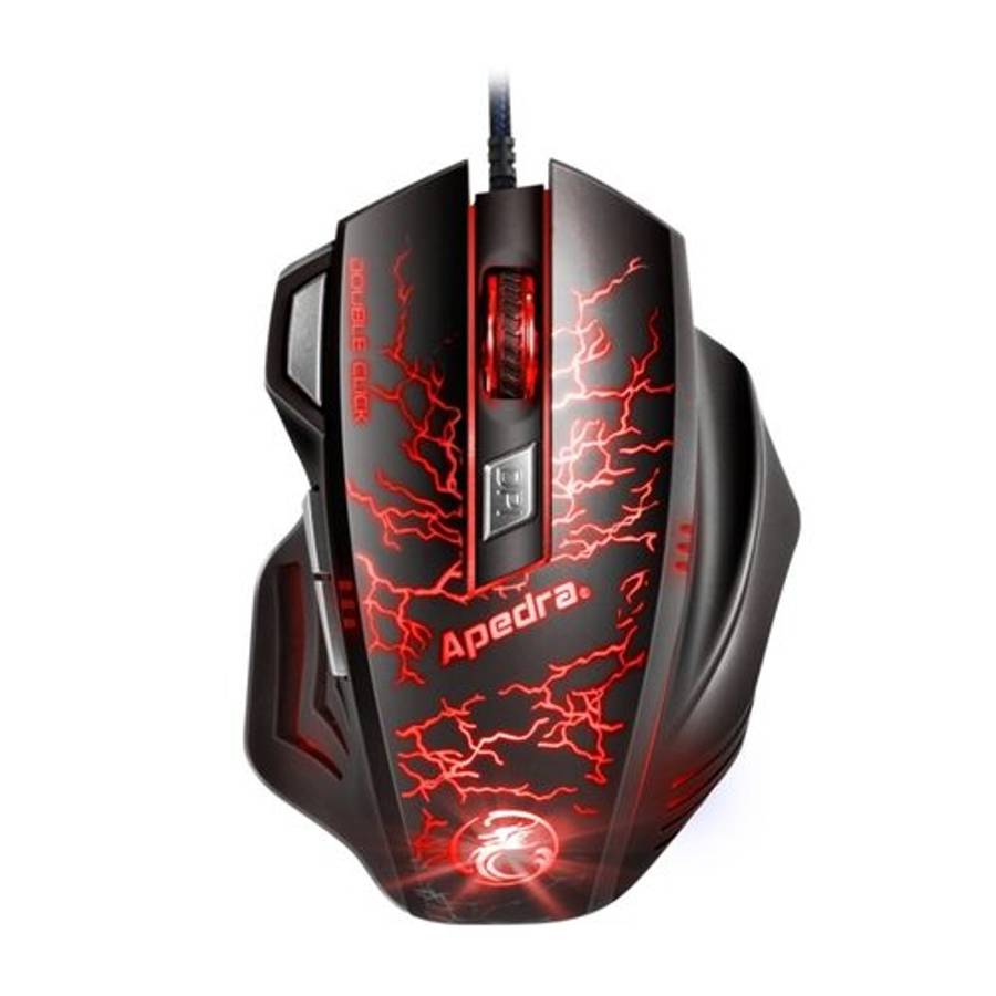 Apedra iMICE A7 High Precision Gaming Mouse LED four color controlled breathing light ... (Black)