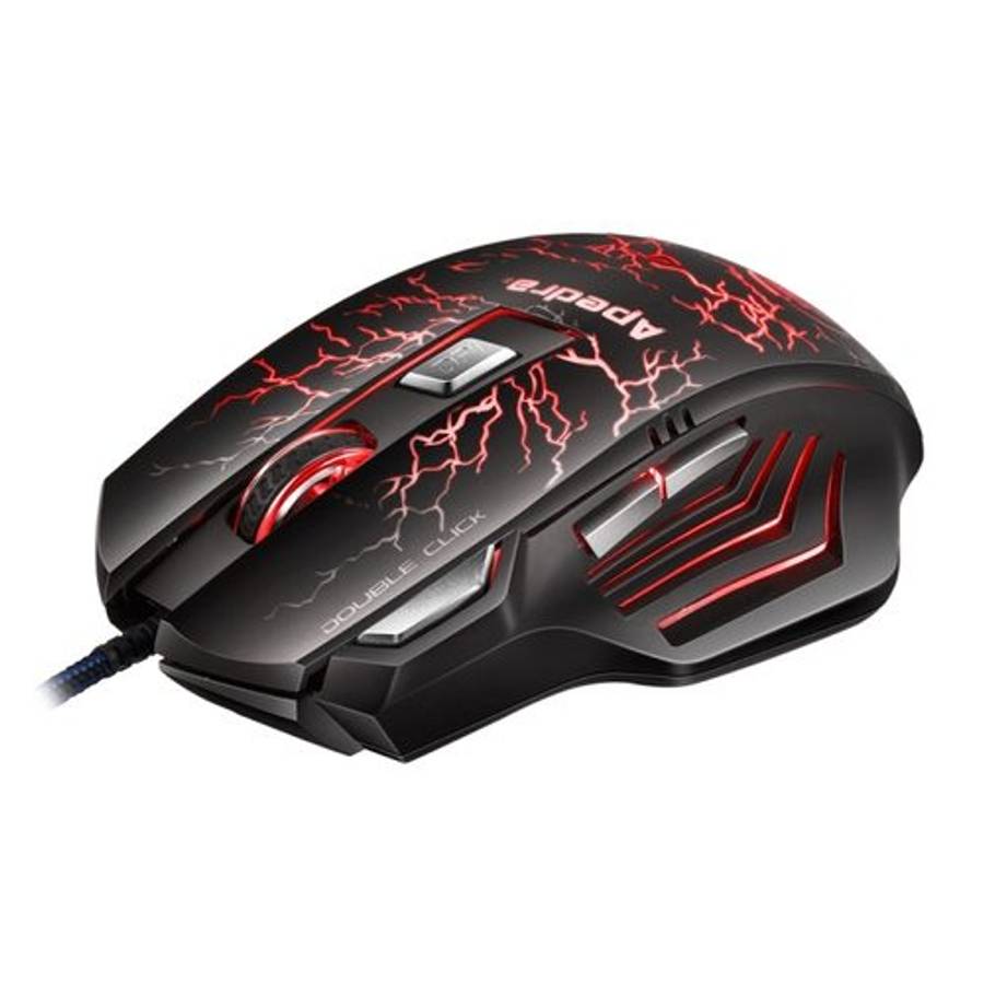 Apedra iMICE A7 High Precision Gaming Mouse LED four color controlled breathing light ... (Black)