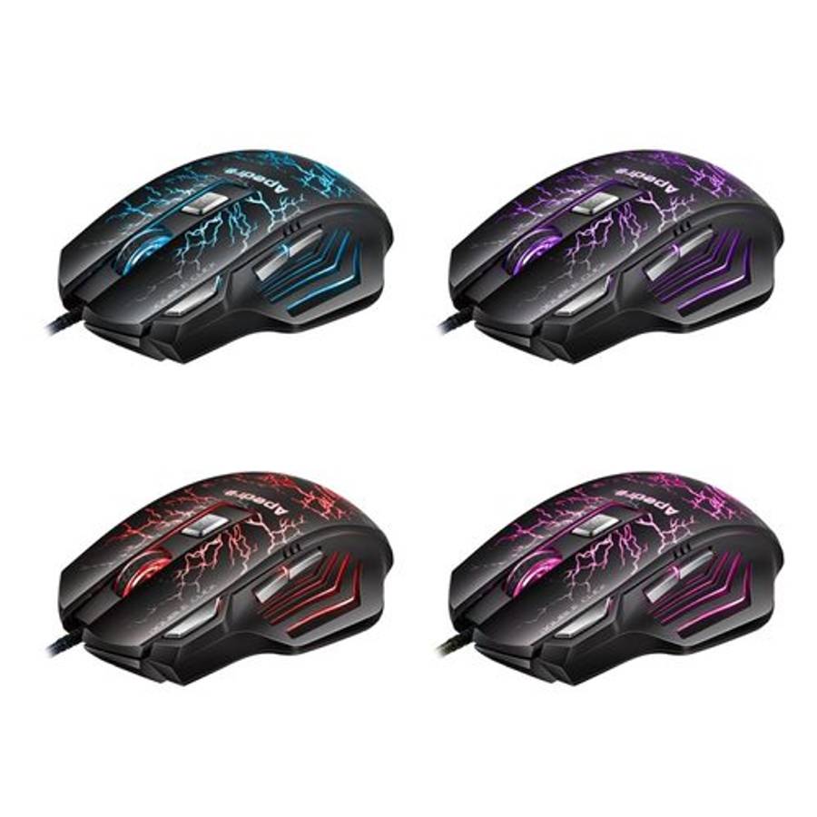 Apedra iMICE A7 High Precision Gaming Mouse LED four color controlled breathing light ... (Black)