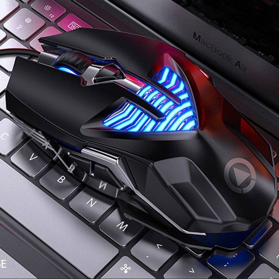 YINDIAO G4 3200DPI 4-modes Adjustable 7-keys RGB Light Programmable Wired Gaming Mouse (Black)