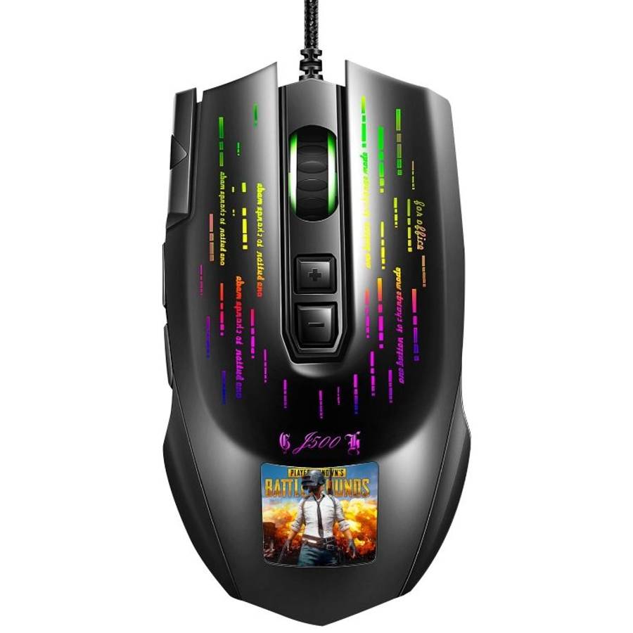 HXSJ J500 7 Keys RGB Programmable Display Screen Gaming Wired Mouse