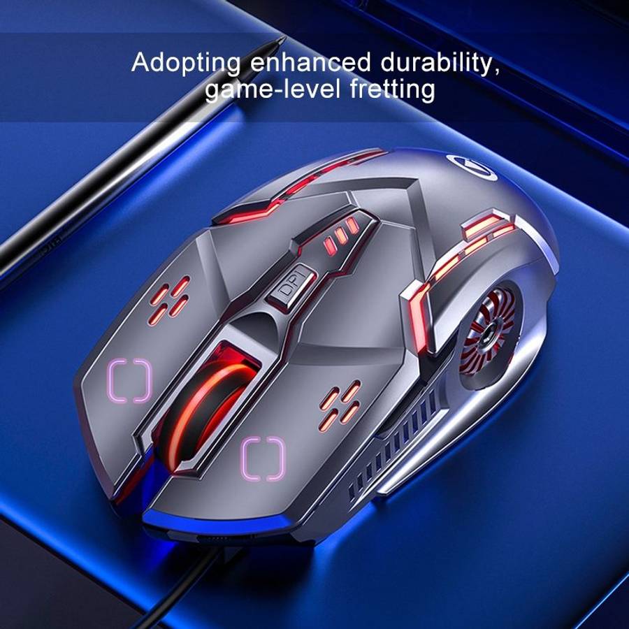 YINDIAO G5 3200DPI 4-modes Adjustable 6-keys RGB Light Wired Gaming Mouse (Pink)