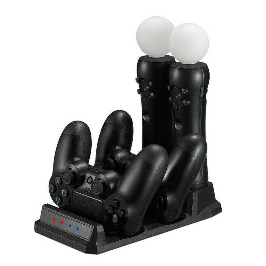 4 in 1 Charger USB Charging Dock Station Stand with LED Indicator for Playstation PS4 Controller &