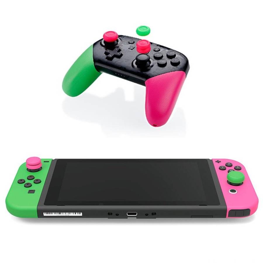 Skull&Co Pro / PS4 Gamepad Rocker Cap Button Cover Thumb Grip Set for Nintendo Switch ... (Red)