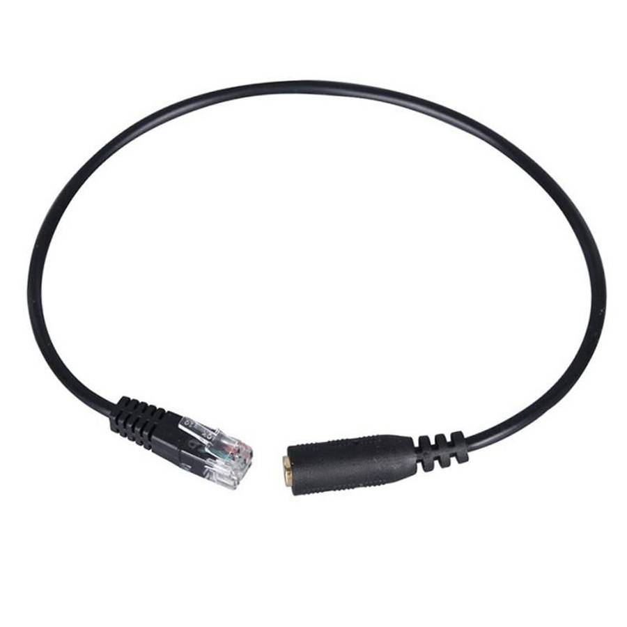 3.5mm Jack to RJ9 PC / Mobile Phones Headset to Office Phone Adapter Convertor Cable ... (Black)