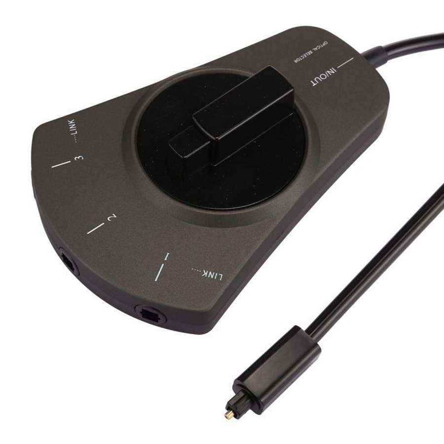 EMK 3 input 1 output Digital Optical Audio Switcher with Toslink Selector Switch for M ... (Black)