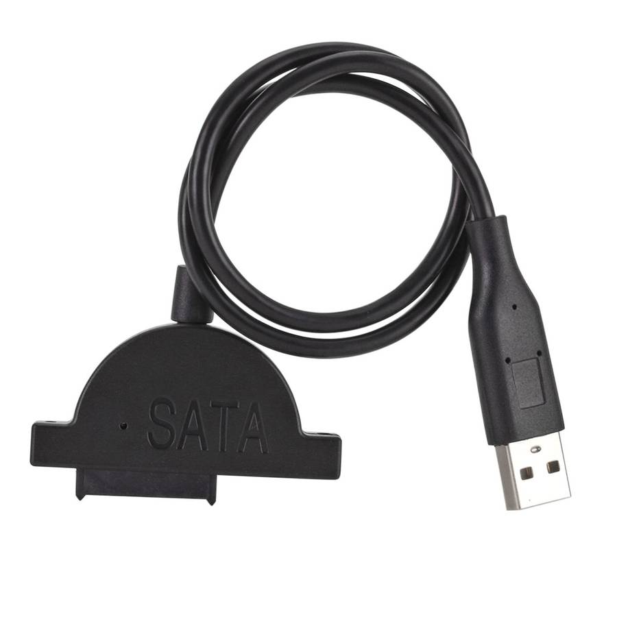 Slim SATA 13 Pin Female to USB 2.0 Adapter Converter Cable for Laptop ODD CD DVD Optical Drive, Ca