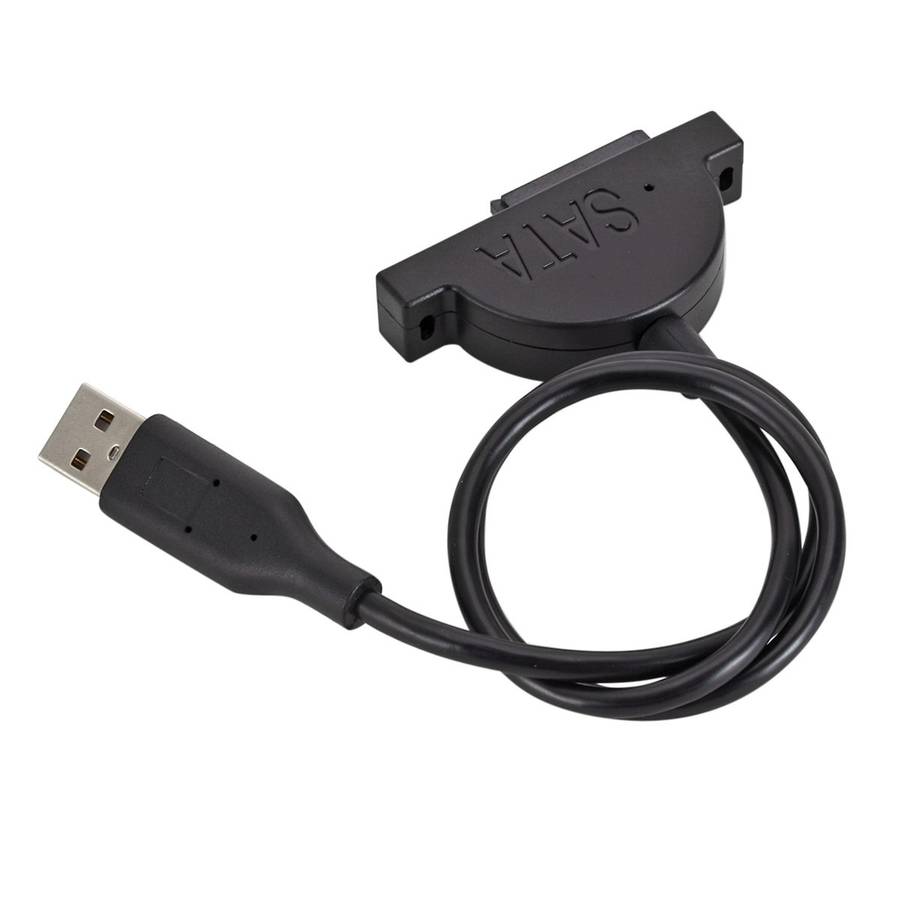 Slim SATA 13 Pin Female to USB 2.0 Adapter Converter Cable for Laptop ODD CD DVD Optical Drive, Ca