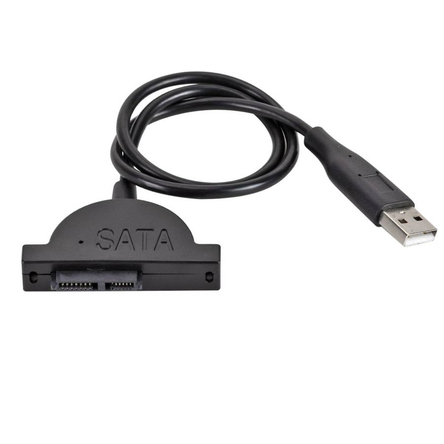 Slim SATA 13 Pin Female to USB 2.0 Adapter Converter Cable for Laptop ODD CD DVD Optical Drive, Ca