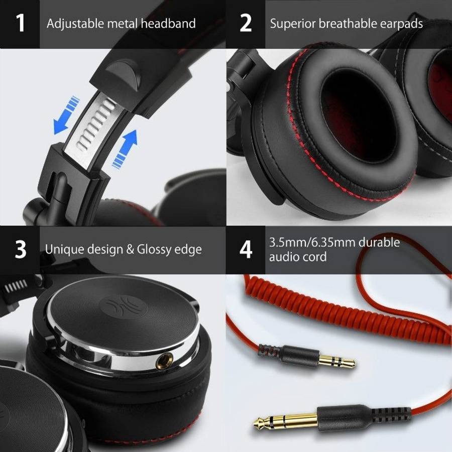 OneOdio Pro-50 Tri-band Balanced Head-mounted HIFI Wired Headset(Black)