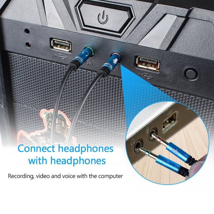 3.5mm Female to 2 x 3.5mm Male Adapter Cable(Silver)
