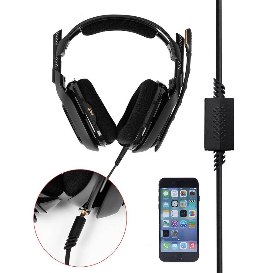 ZS0179 Gaming Headphone Audio Cable for Logitech ASTRO A10 A40, PS4, Cable Length: 2m