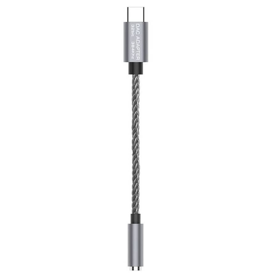 TA12-R2 USB-C / Type-C Male to 3.5mm Audio Female Single Crystal Copper Braid Earphone ... (Grey)