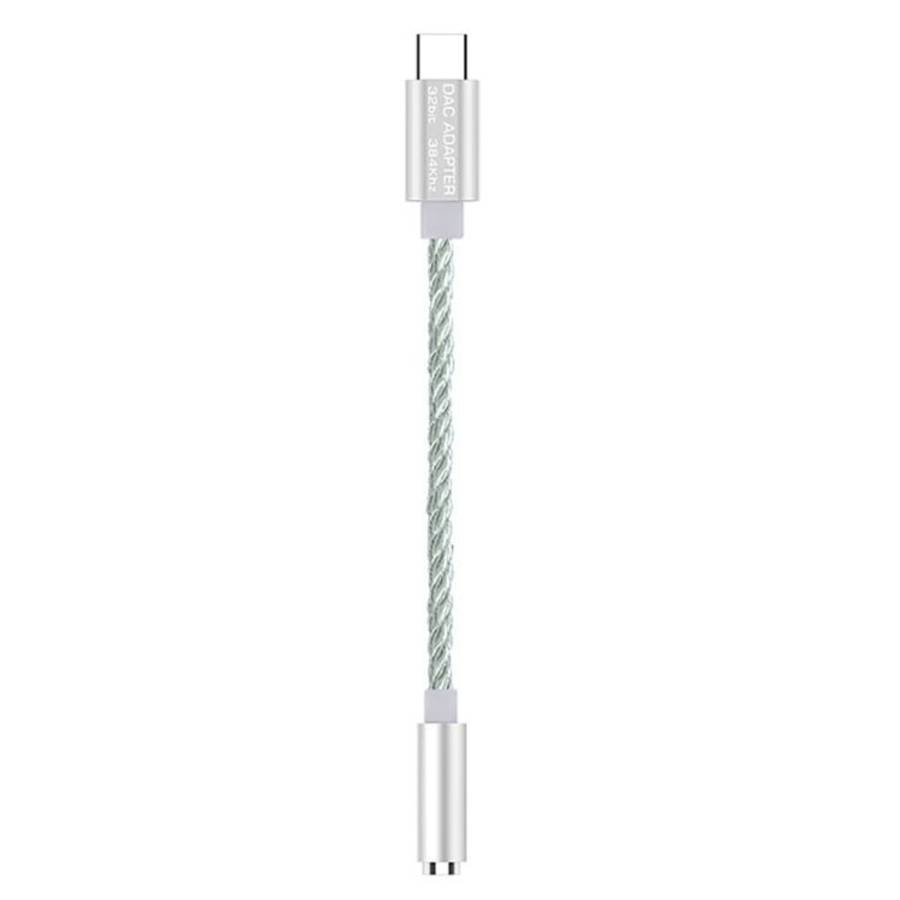 TA12-R2 USB-C / Type-C Male to 3.5mm Audio Female Single Crystal Copper Braid Earphon ... (Silver)