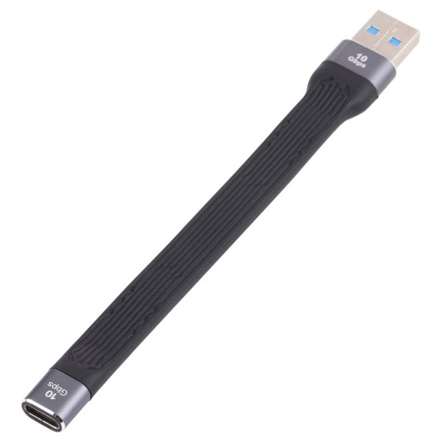 10Gbps USB Male to Type-C Female Soft Flat Sync Data Fast Charging Cable