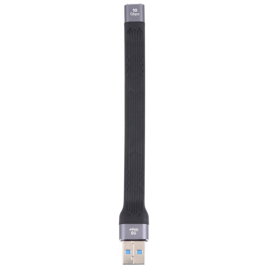 10Gbps USB Male to Type-C Female Soft Flat Sync Data Fast Charging Cable