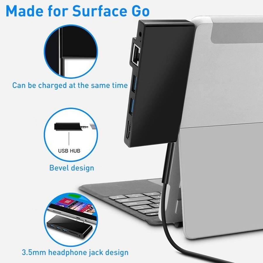 Rocketek SGO773 Type-C to USB3.0 / HDMI / RJ45 HUB Adapter for Surface Pro GO