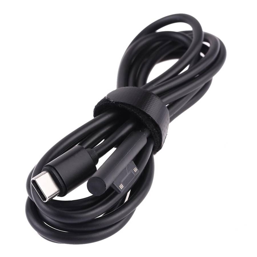 Surface Pro 7 / 6 / 5 to USB-C / Type-C Male Interfaces Power Adapter Charger Cable fo ... (Black)