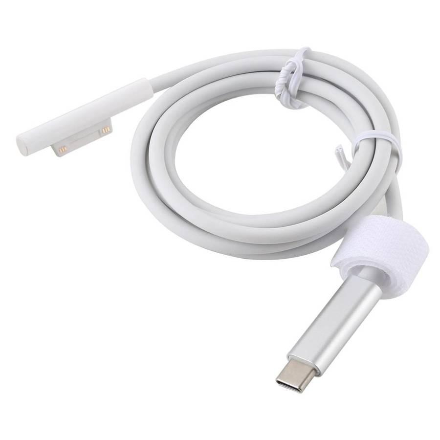 Surface Pro 7 / 6 / 5 to USB-C / Type-C Male Interfaces Power Adapter Charger Cable fo ... (White)