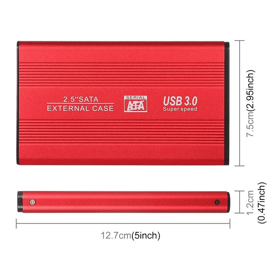 Richwell SATA R2-SATA-500GB 500GB 2.5 inch USB3.0 Super Speed Interface Mobile Hard Disk ... (Red)